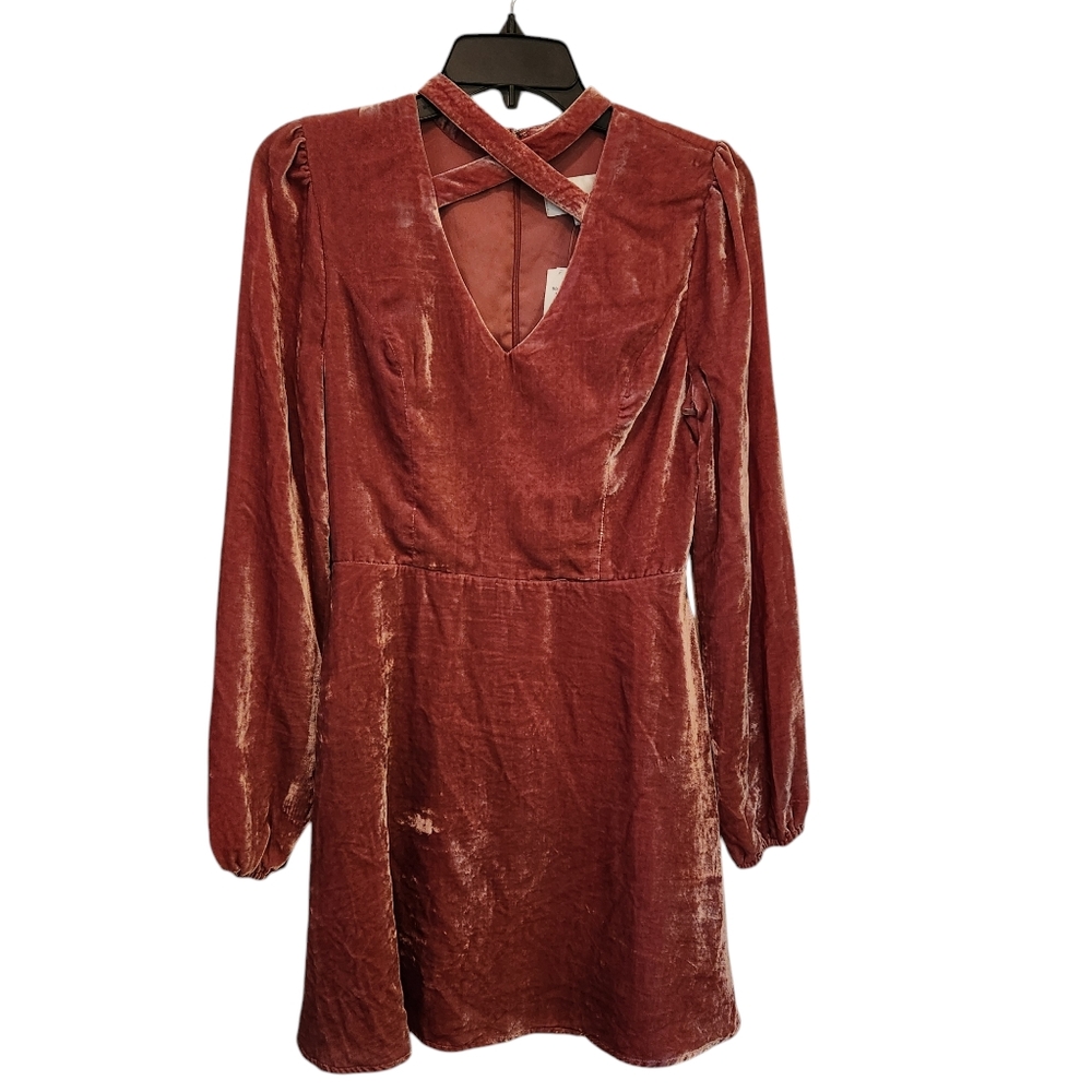 J.O.A Long Sleeve velvet Dress